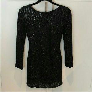 Miss Me Black Sequin Dress Xs